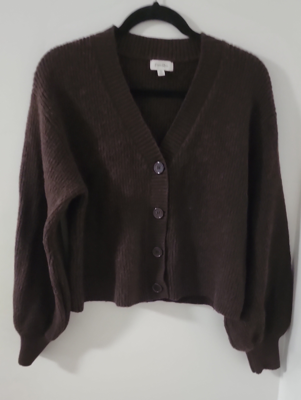 Women's V-Neck Button Cardigan Sweater - Brown